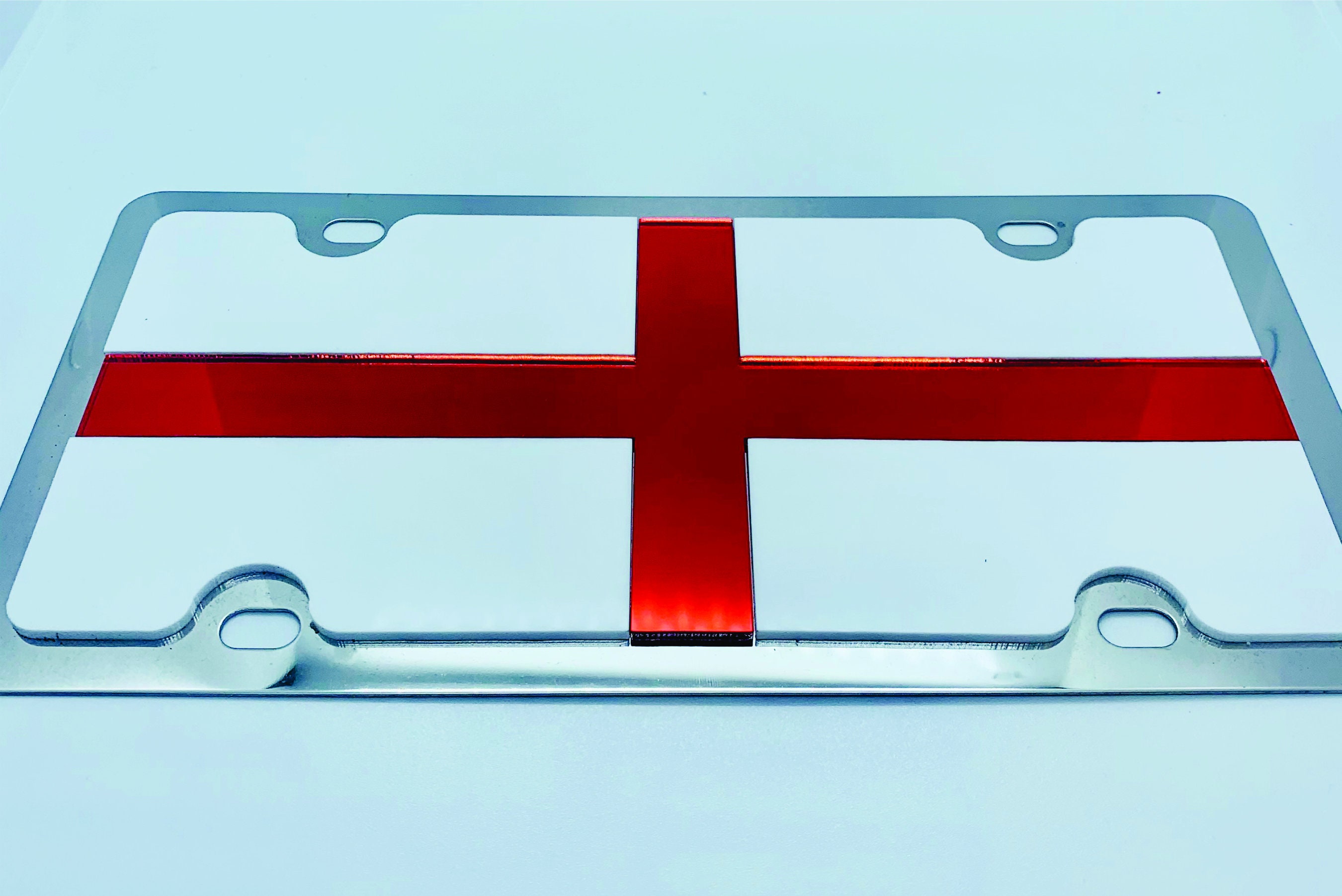 SPECIAL England FLAG PERSONALIZED St2 Ch Metal License Plate Frame 