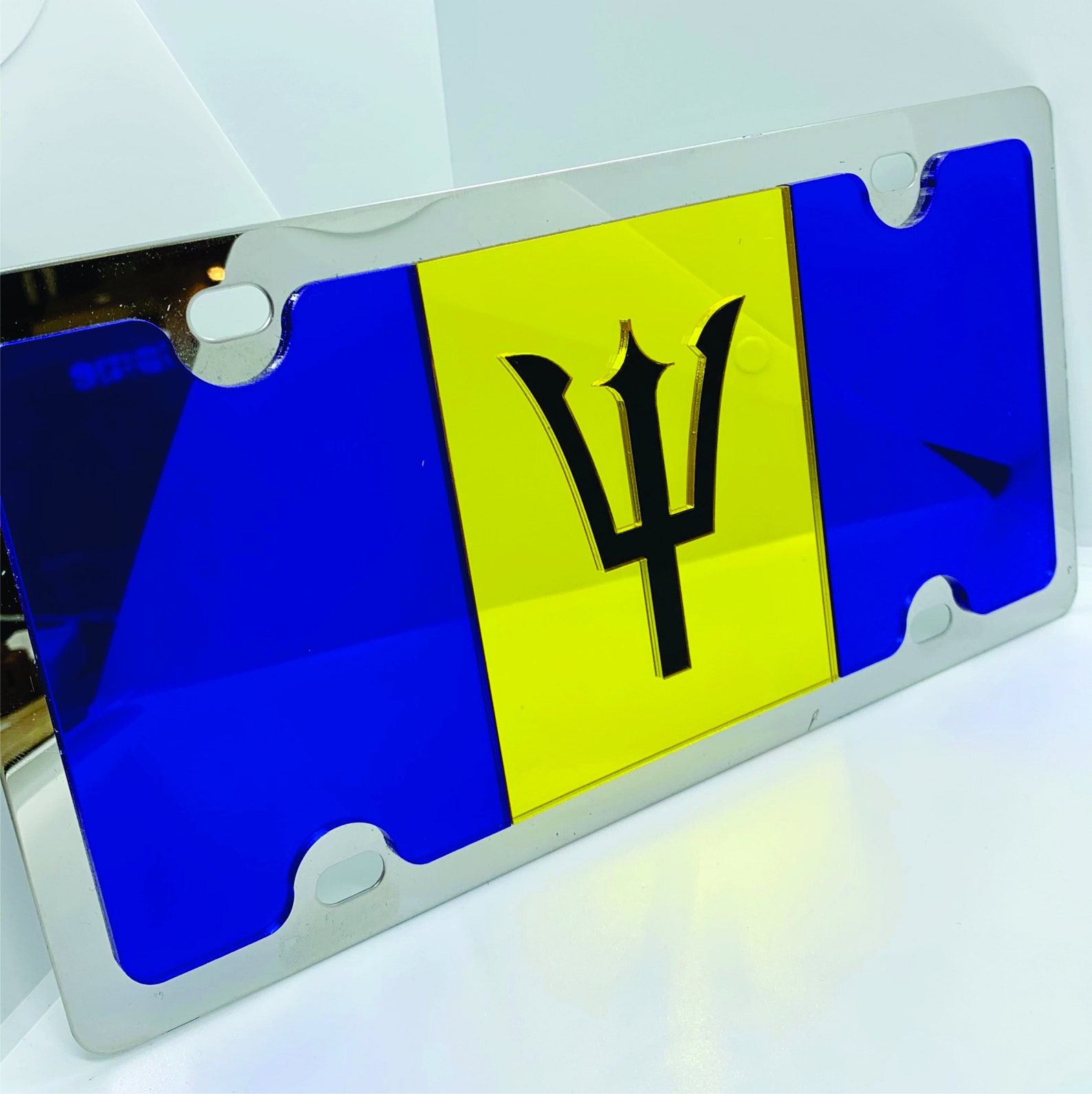 BARBADOS FLAG Custom Stainless Steel License plate Front Etsy