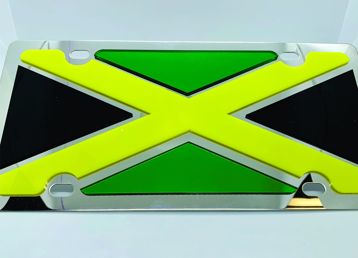 JAMAICA FLAG Custom Stainless Steel License Plate front Etsy