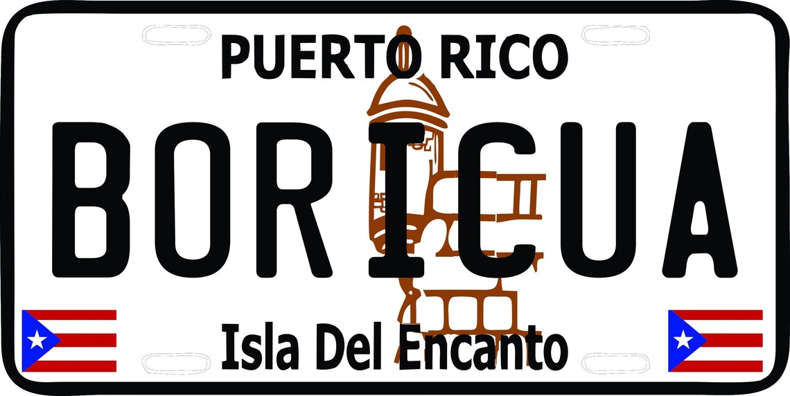 Custom License plate PUERTO RICO Boricua Etsy
