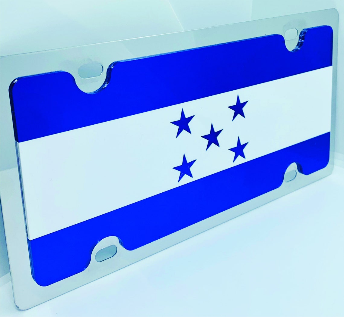 HONDURAS FLAG Custom Stainless Steel License plate Front Etsy