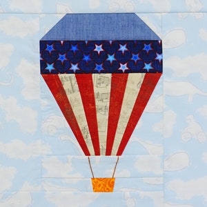 Hot Air Balloon Paper Piecing Pattern -- Digital Download