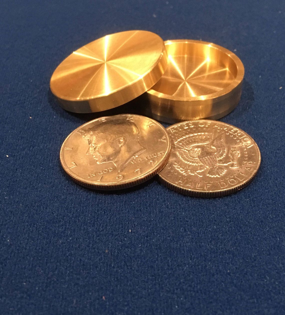 Sleek Beveled Okito Box Half Dollar Size 3 Coin by Ronjo Etsy