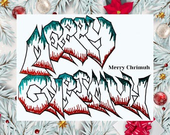 God jul. Graffiti utskrivbara julkort, jul PNG, festligt e-kort, direktnedladdning, festliga kort, gatukonst.