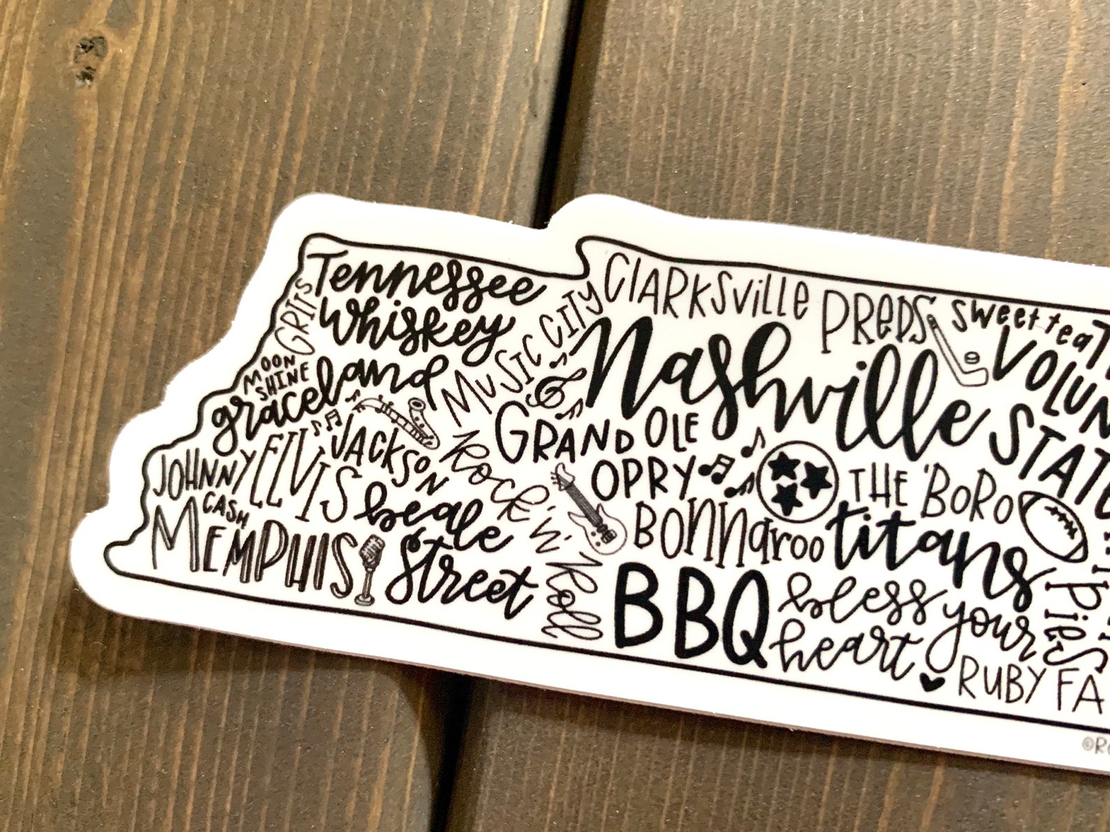 Tennessee Sticker Tennessee Car Decal Laptop Sticker Etsy