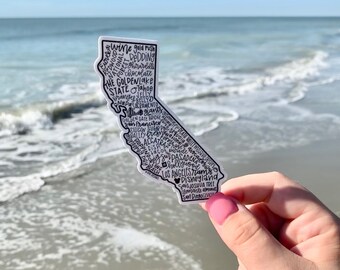 California Sticker | Car Decal |Laptop Sticker | Water Bottle Sticker | Handlettered | Calligraphy | Waterproof