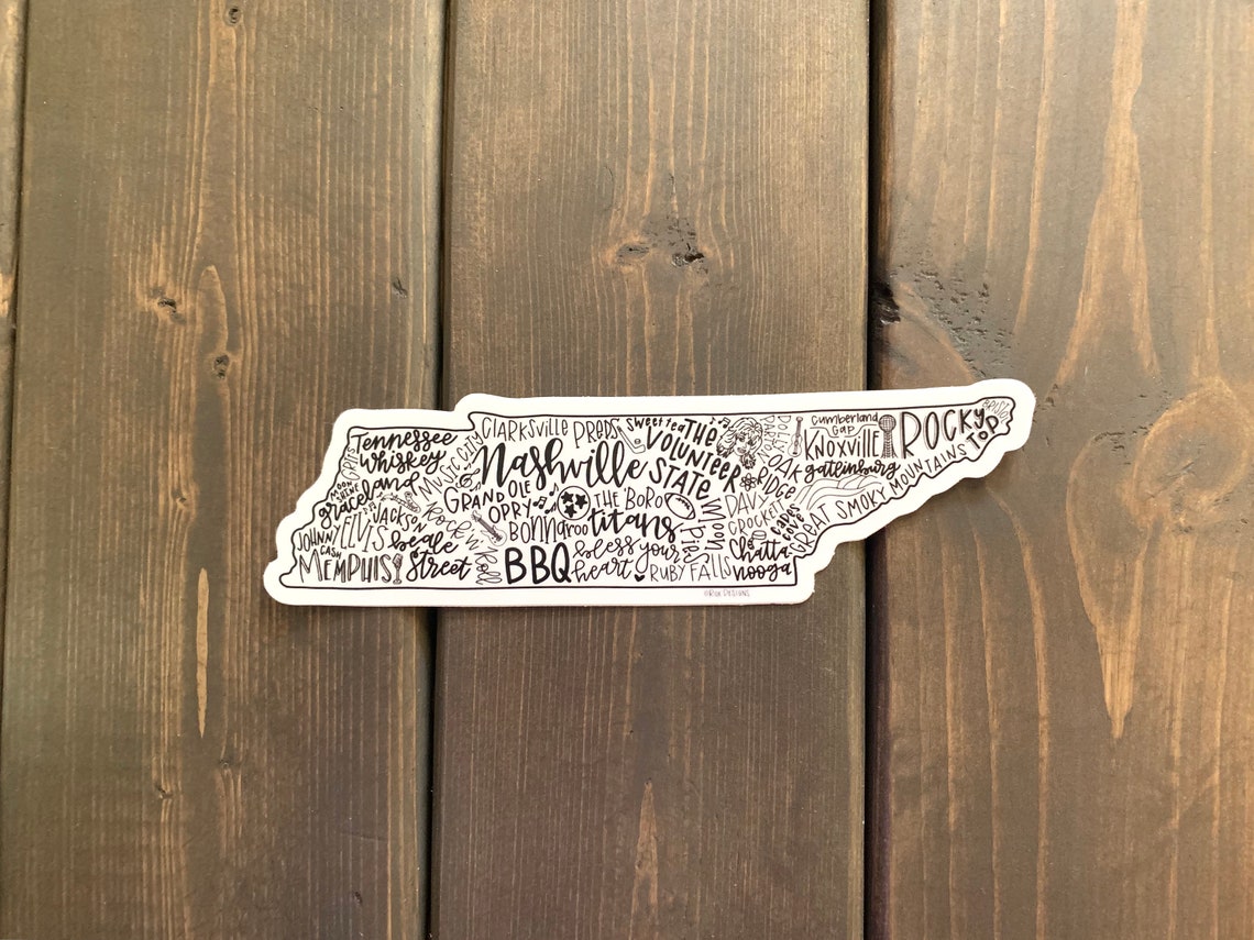 Tennessee Sticker Tennessee Car Decal Laptop Sticker Etsy
