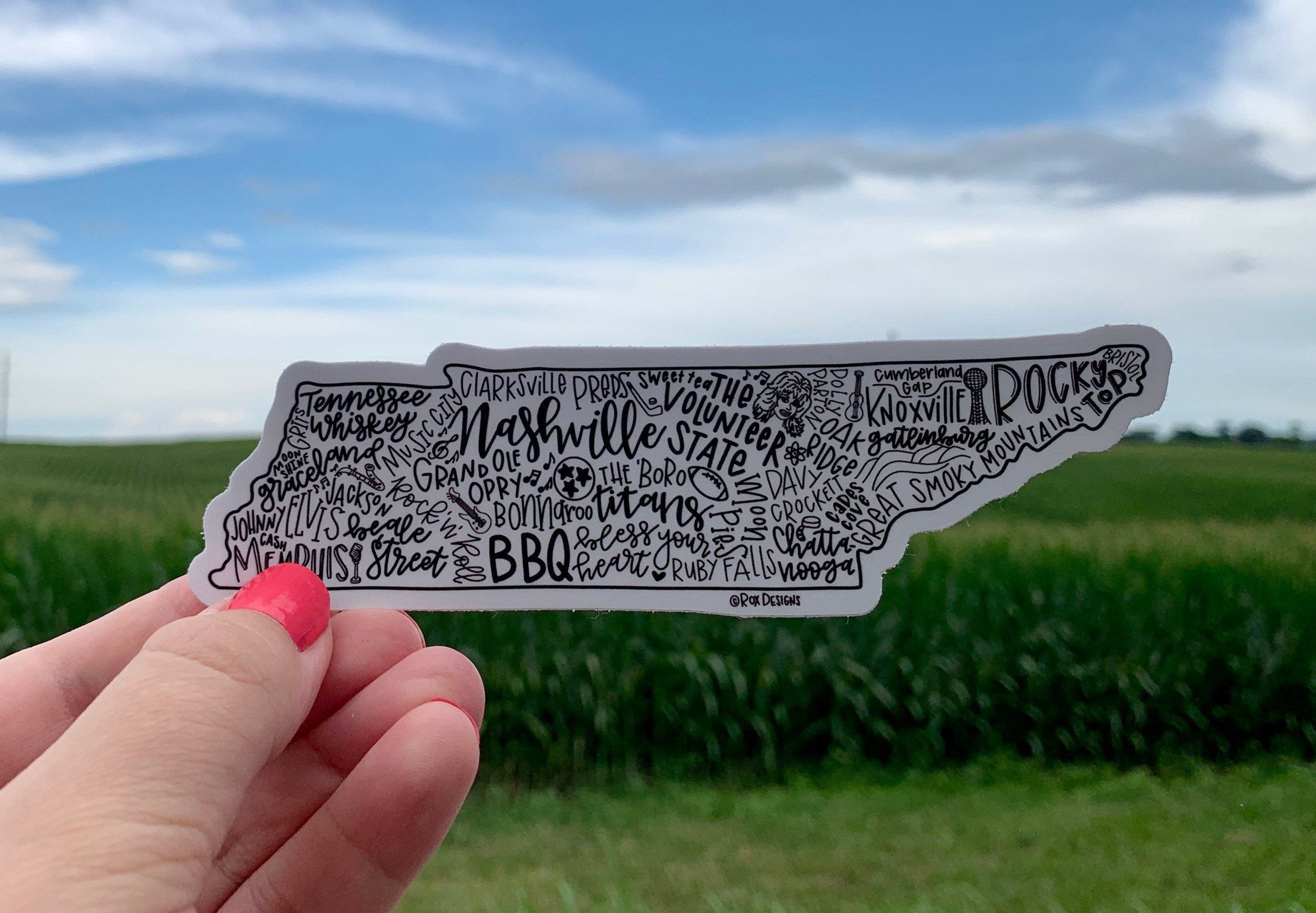 Tennessee Sticker Tennessee Car Decal Laptop Sticker Etsy