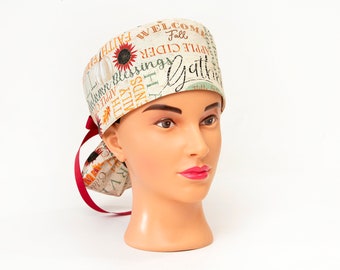 Happy Fall Ya'll - Boy Cap Ponytail Scrub Hat