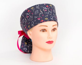Spring Chickens in the Fall - Boy Cap Ponytail Scrub Hat