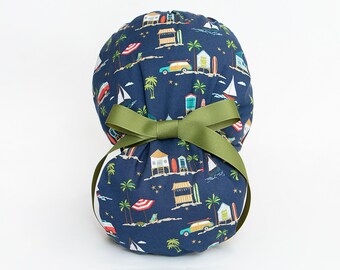 Surf City Here We Come - Hybrid Bouffant/Ponytail Scrub Hat