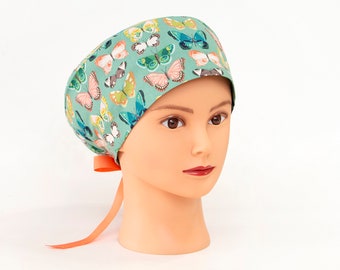 Midsummer Nights Wing in Sea Foam Green Pixie Style Surgical Scrub Hat