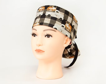 Hauling Pumpkins Home - Boy Cap Ponytail Scrub Hat