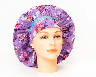 Fall Floral Bouquet Bouffant Surgical Scrub Hat