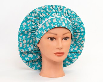 Koala Bears in Teal - Bouffant Scrub Hat Surgical Cap