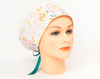 Roses in Blush - Pixie Style Surgical Scrub Hat
