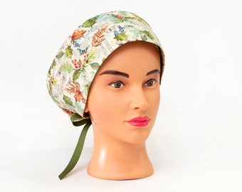 Fall Days and Autumn Blessings Pixie Euro Style Surgical Scrub Hat