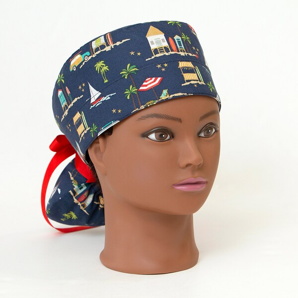 Surf City Here We Come - Boy Cap Ponytail Scrub Hat