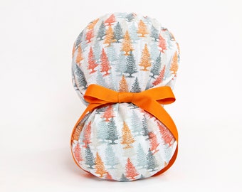 Fall Forest Bouffant/Ponytail Hybrid Scrub Hat