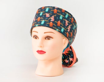 Hanging Around - Sloths Boy Cap Ponytail Scrub Hat