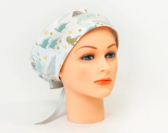 Dinosaur Print Pixie Scrub Hat - Jurassic Style