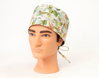 Fall Days and Autumn Blessings Men's Style Surgical Scrub Hat
