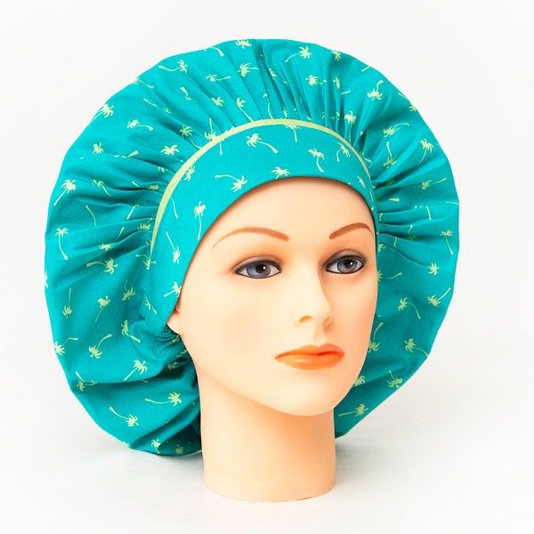 Sunset Drive Palm Trees Bouffant Scrub Hat