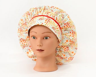 Autumn Floral Forest Bouffant Surgical Scrub Hat