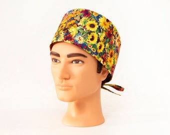 Sunflower Garden - Men's Style Surgical Scrub Hat