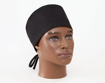 All Black Cotton Men's Style Scrub Hat