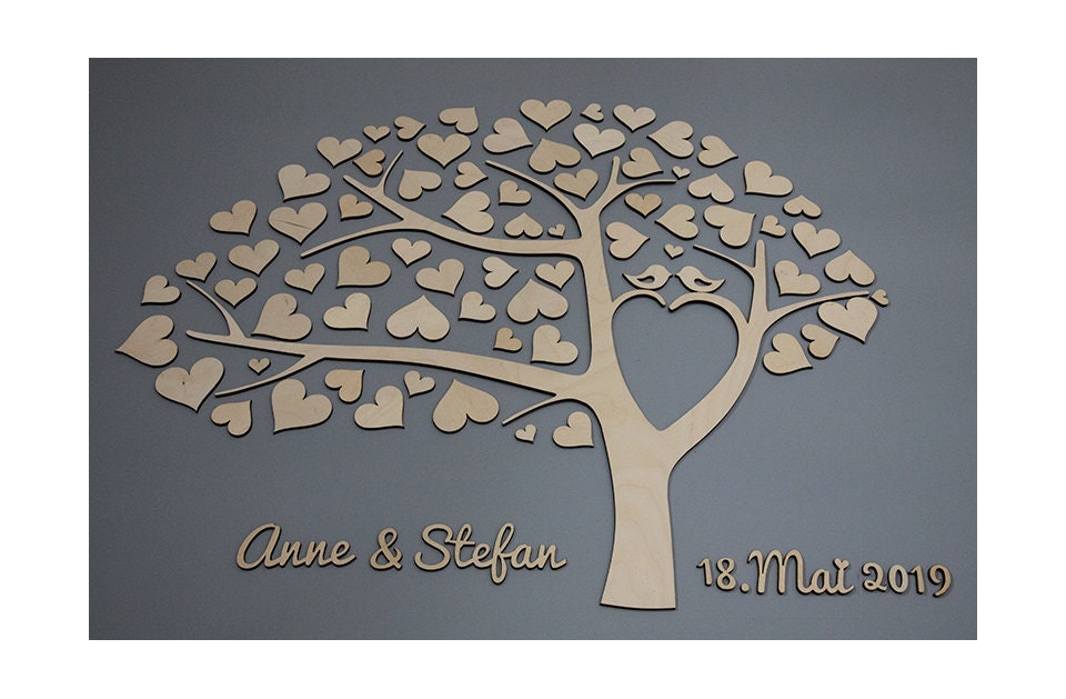 Wedding Tree made of wood - Guestbook Wedding wedding tree personalized type 1