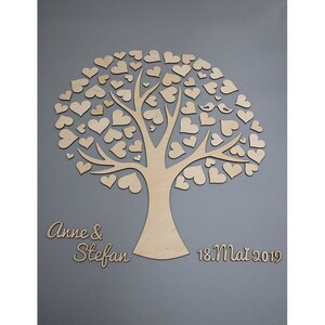 Wedding Tree Guestbook Wedding Wedding Tree made of wood personalized Type 10 image 2