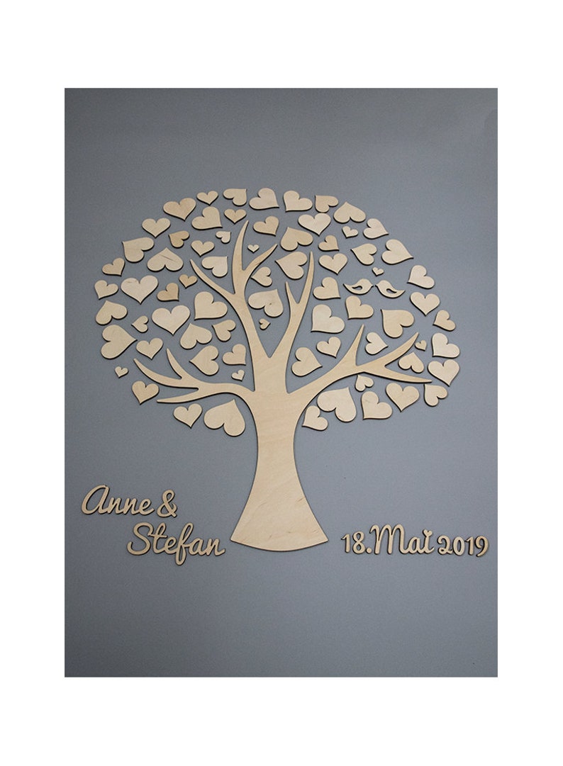 Wedding Tree Guestbook Wedding Wedding Tree made of wood personalized Type 10 image 2