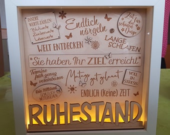 Picture frame with 3D effect - Retirement