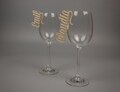 Lettering as place card made of natural wood for glasses - name plate to hang up - glass