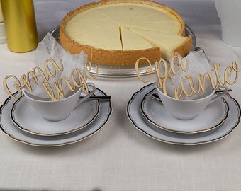 Lettering as place card for names type Uc 4 cm made of wood