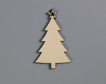 Gift pendant made of natural wood "Christmas tree type 4"