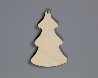 Gift pendant made of natural wood "Christmas tree type 2"