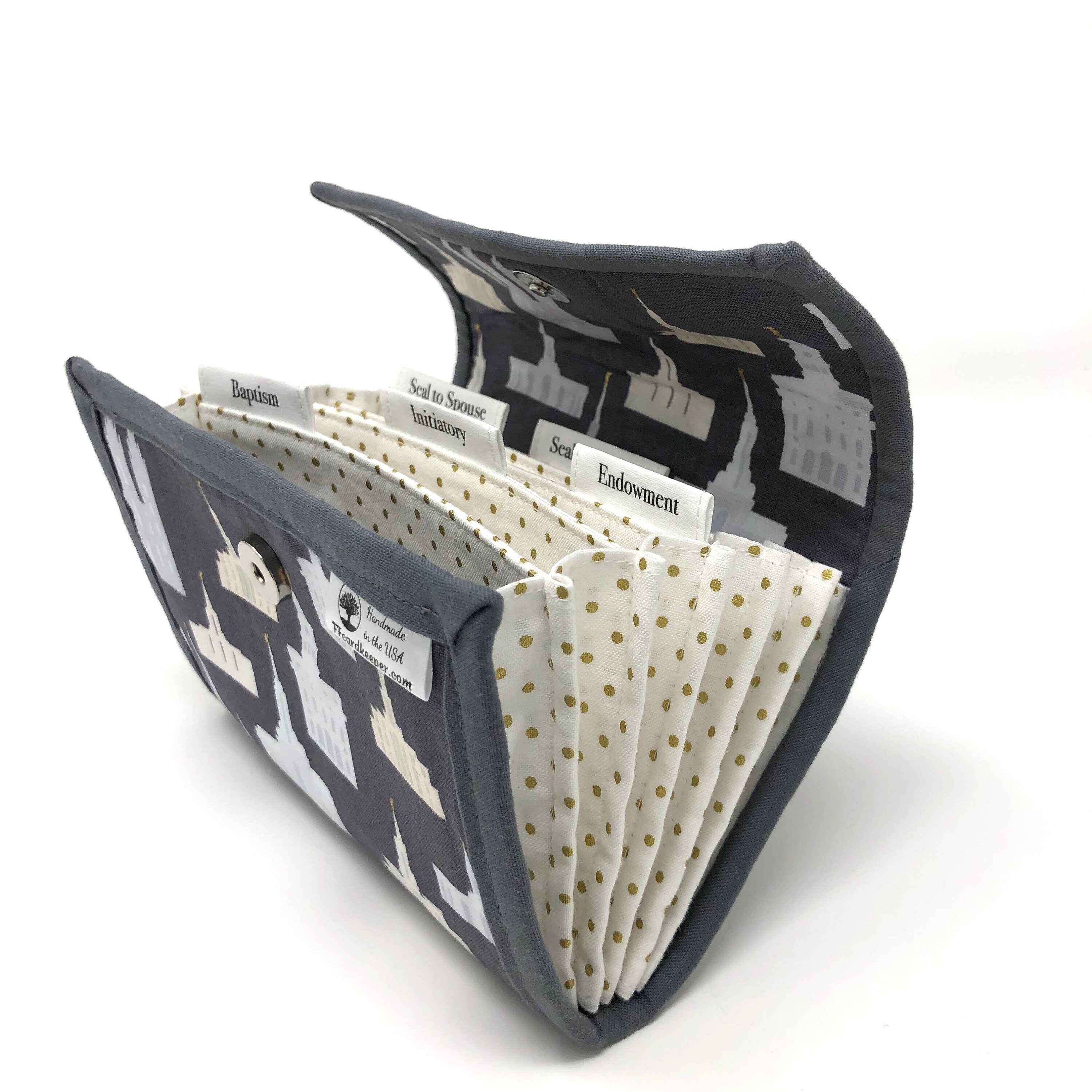 LDS Family File Card Keeper Temples on Charcoal Etsy