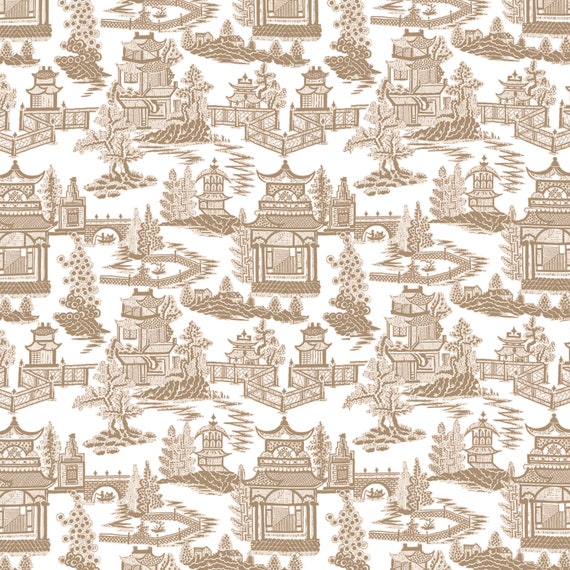 Chinoiserie Toile in Khaki Wrapping Paper Gift Wrap - Etsy