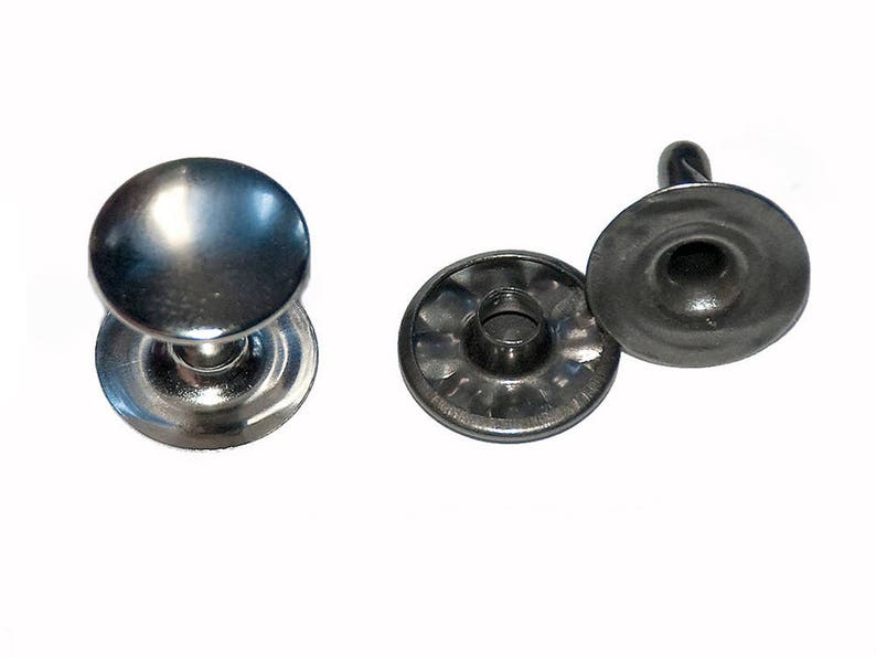 Rivet Studs Black Double Round Cap Rivet Studs Flat Rapid Etsy
