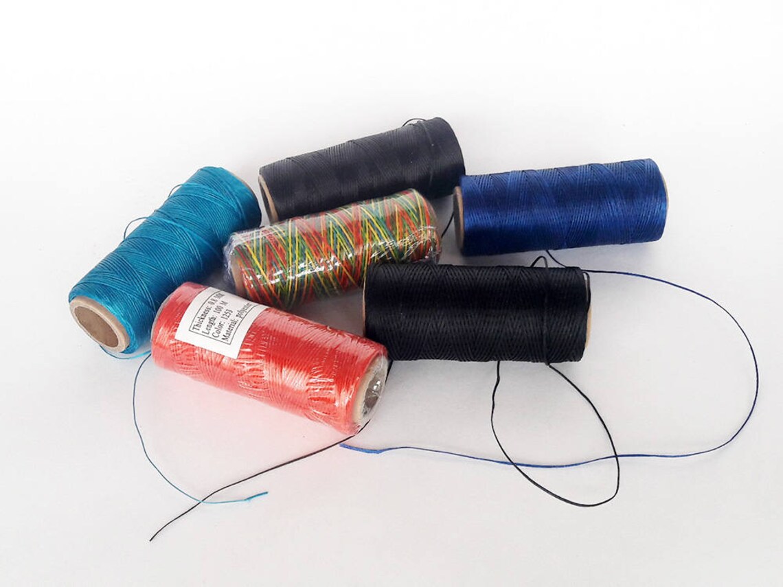 08 Mm Waxed Thread for Leather Waxed Cord and Thread Flat Etsy