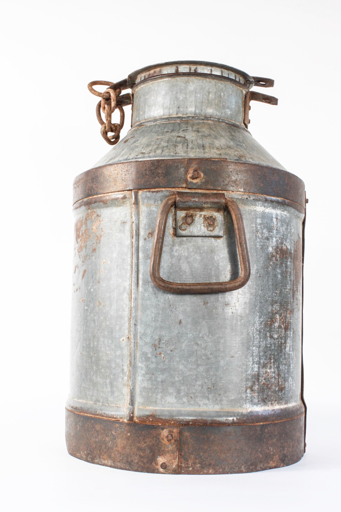 Vintage Galvanized Milk Can Vintage Industrial Decor Etsy