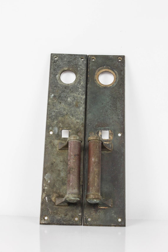 Antique Solid Brass Door Pulls Architectural Salvage Door Etsy