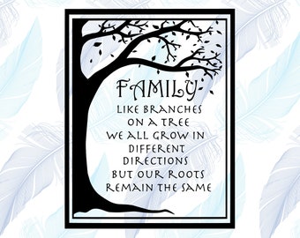 Family Like Branches on a Tree - Family Tree - Digital Download - SVG Cut Files - EPS Cut Files - Cameo Cut File - Cricut Cut File