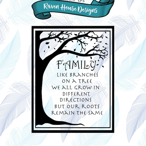 Family Like Branches on a Tree - Family Tree - Digital Download - SVG Cut Files - EPS Cut Files - Cameo Cut File - Cricut Cut File