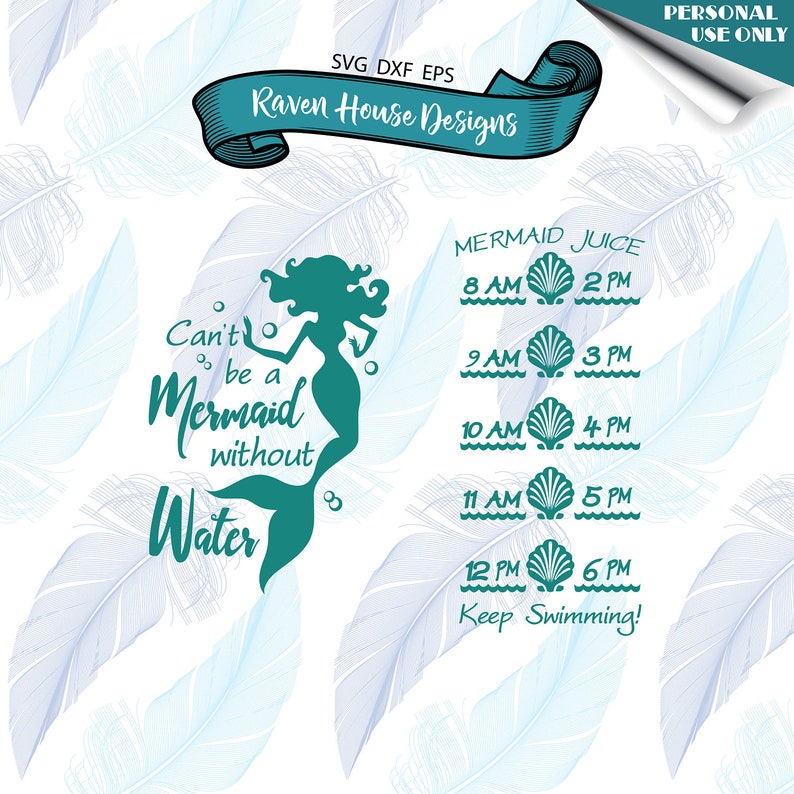 Download Can't Be a Mermaid Without Water Digital Download SVG | Etsy