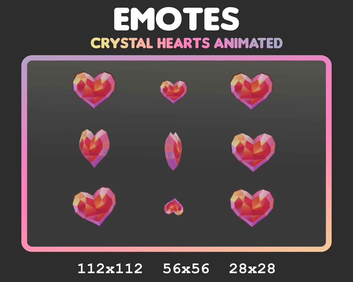 ANIMATED Heart Emotes, Love Heart Emote, Emote, Heart Emote for Discord