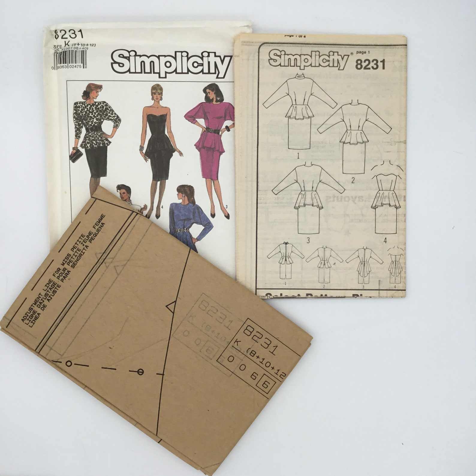 Simplicity 8231 1987 Dress with Neckline and Sleeve | Etsy