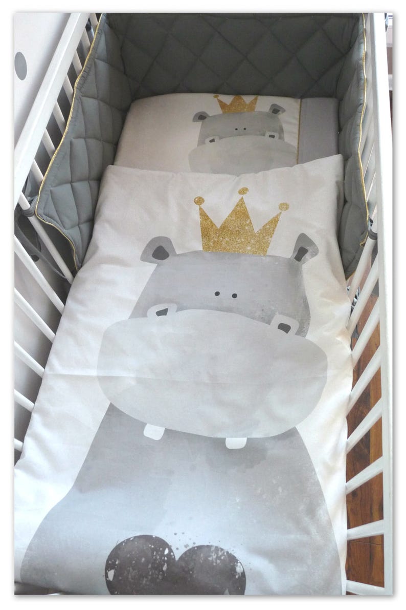 Baby Bedding Set Bedding Set Hippo Crib Set Nursery Crib Etsy